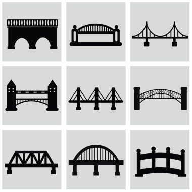 İzole vektör köprüler Icons set