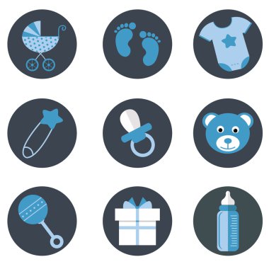 Bebek duş Icons set