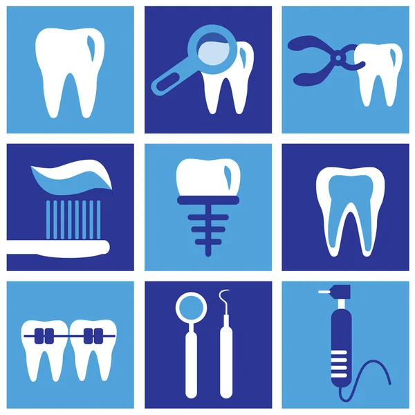 Dental icons, modern design — Stock Vector