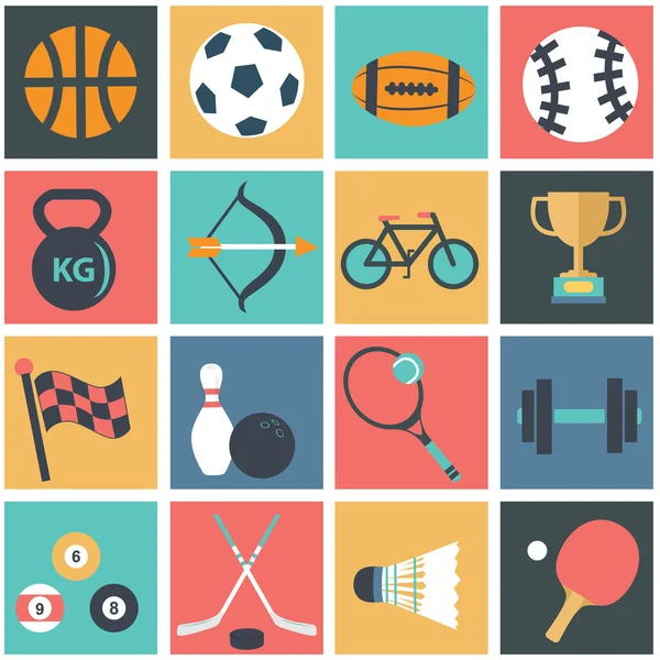 Iconos coloridos del deporte — Vector de stock