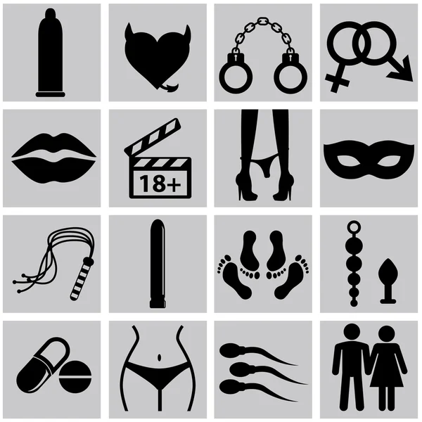 Sexo iconos conjunto — Archivo Imágenes Vectoriales