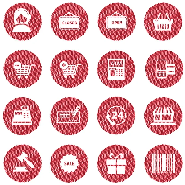 Colección vectorial de iconos modernos de compras planas y coloridas. Elementos de diseño para aplicaciones móviles y web . — Vector de stock