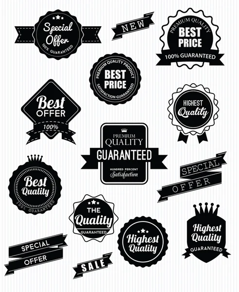 Set of vector stickers and ribbons — Stock Vector