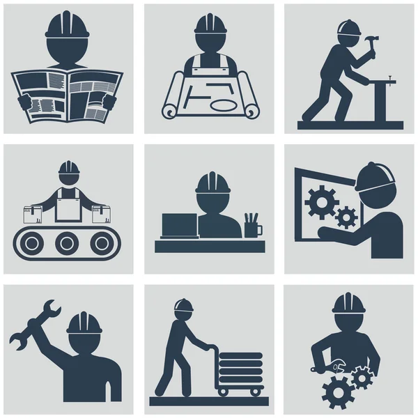 Computer service and Engineering vector icons set — Stock Vector