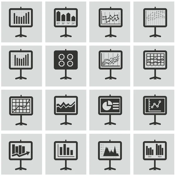 Analysdiagram på Ikonuppsättning, pictograph Graph — Stock vektor