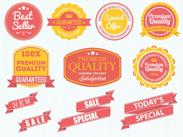 Set of vector stickers and ribbons — Stock Vector