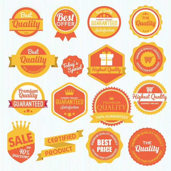 Set of vector stickers and ribbons — Stock Vector