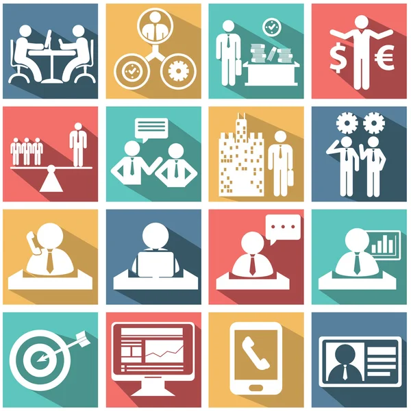 Human resources and management icons set — Stock Vector