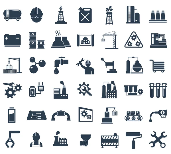 Industry, energy and construction icons set, industrial and engineering — Stock Illustration Industry, energy and construction icons set, industrial and engineering Stock Vector
