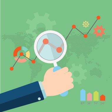 düz vektör çizim web analytics bilgiler ve geliştirme web sitesi istatistik