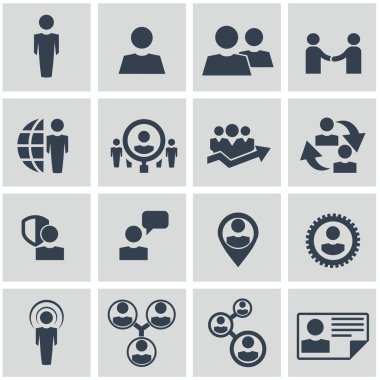 Başlık insan kaynakları ve yönetim Icons set