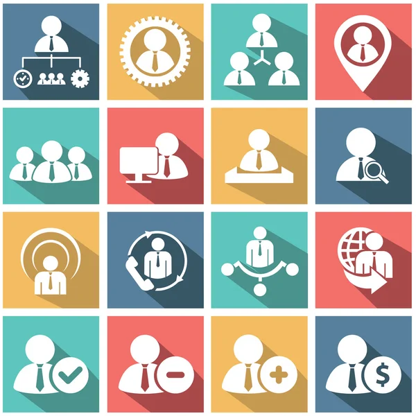 Human resources and management icons set. — Stock Vector