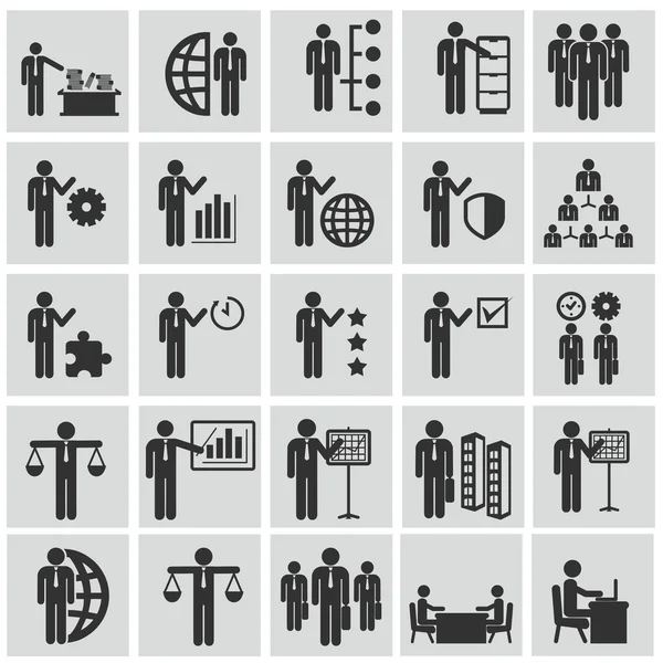 Conjunto de recursos humanos e ícones de gestão. — Vetor de Stock