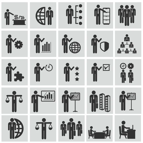 Conjunto de iconos de recursos humanos y gestión. — Vector de stock