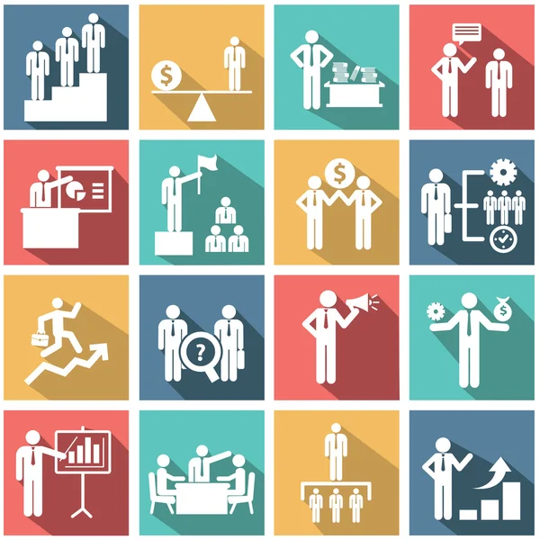 Human resources and management icons set. — Stock Vector