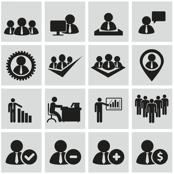 Human resources and management icons set. — Stock Vector