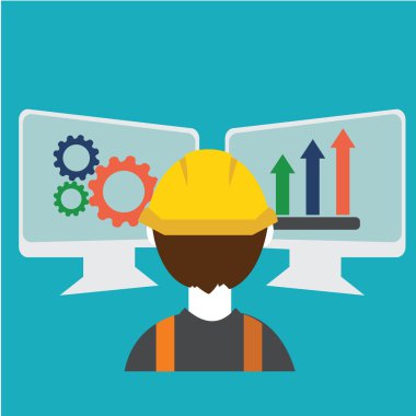 Bilgisayar Servisi ve vektör simgeler kümesi mühendislik