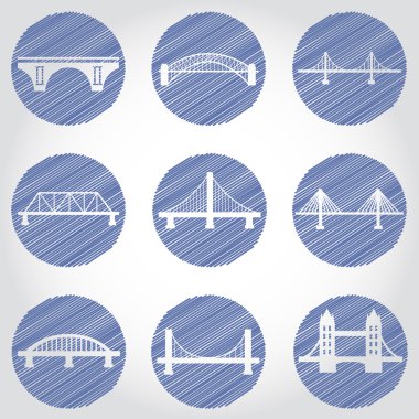 İzole vektör köprüler Icons set