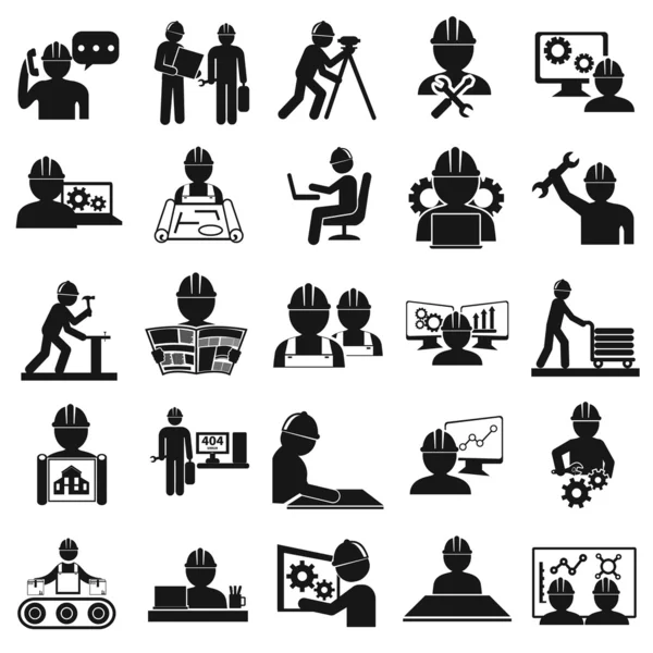 Computer service and Engineering vector icons set — Stock Vector