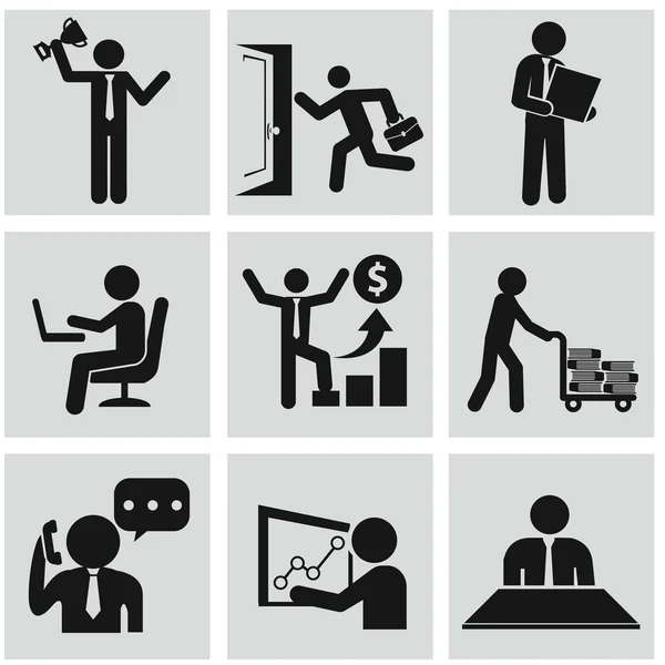 Human resources and management icons set. — Stock Vector