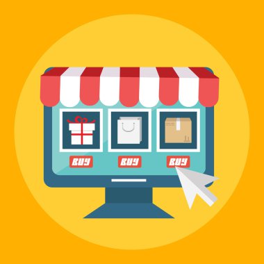 E-commerce concept, online shopping clipart