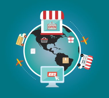 E-ticaret. Dünyanın her yerinden online alışveriş