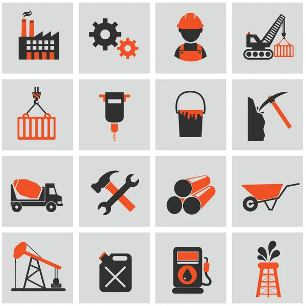 Industry construction icon set — Stock Vector