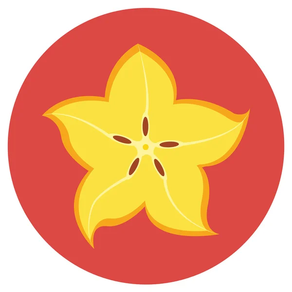 Carambola o Starfruit, rodajas de Star Fruit fresco — Archivo Imágenes Vectoriales