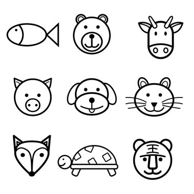 Seviyelendirilmiş hayvanlar, basit Icons set