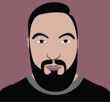 Bir sakallı portre. yenilikçi, çizgi film