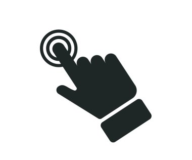 Hand touch icon on the screen, vector