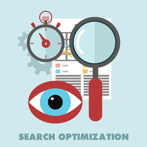 Düz tasarım modern vektör çizim Icons set Search, Web sitesi Seo optimizasyonu, programlama süreci ve web analytics öğelerine. Şık renkli arka plan üzerinde izole — Stok Vektör