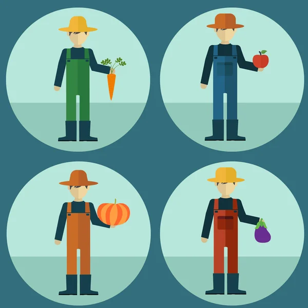 Hombre agricultor — Vector de stock