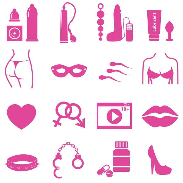 Sex icons set, love — Stock Vector