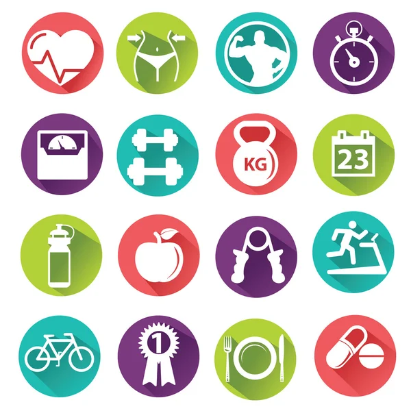 Health and Fitness icons — Stock Vector