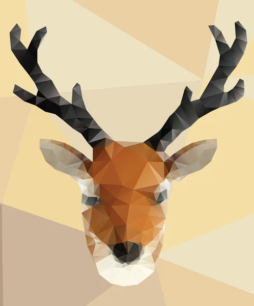 Deer head low poly — Stock Vector