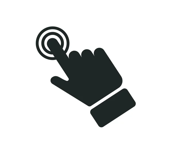 Icono táctil de mano en la pantalla, vector — Vector de stock