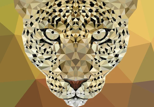 Konceptuální polygonální jaguar, gepard. Abstraktní vektorová ilustrace, nízké poly styl. Stylizované designový prvek. Geometrická bederní ilustrace. Design loga. — Stockový vektor