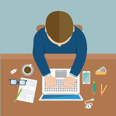 İş yeri konsepti. Düz tasarım