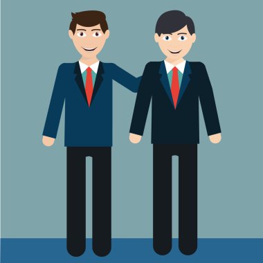 Mutlu ve başarılı iş adamları. iş arkadaşları