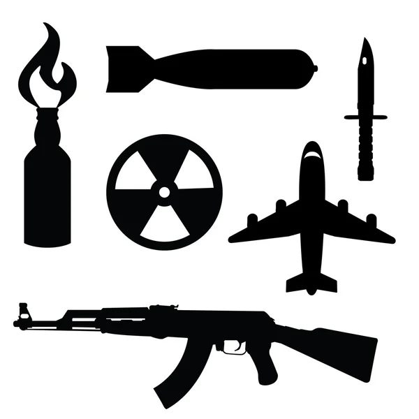 Terror pictogrammenset, oorlog, terrorisme — Stockvector