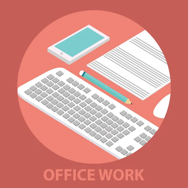 Office work concept flat design concept. — Stock Vector