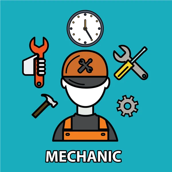 Service technique, support mécanique — Image vectorielle