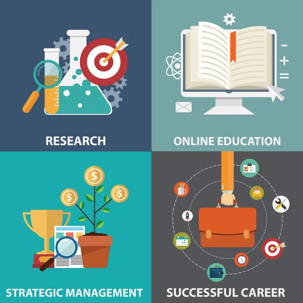 Online-Bildung und Business Ikone — Stockvektor