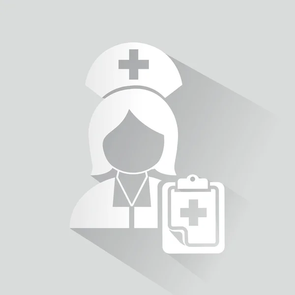 Icono de enfermera blanca — Vector de stock