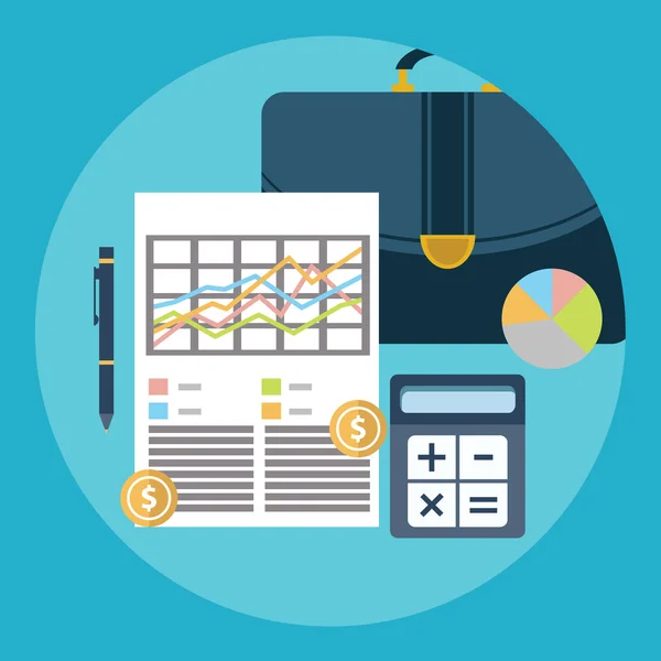 Accounting flat line design concep — Stock Vector