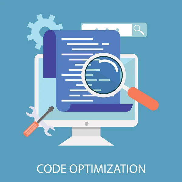 App development and code optimization — Stock Vector