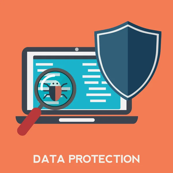 Data protection and Network security — Stock Vector