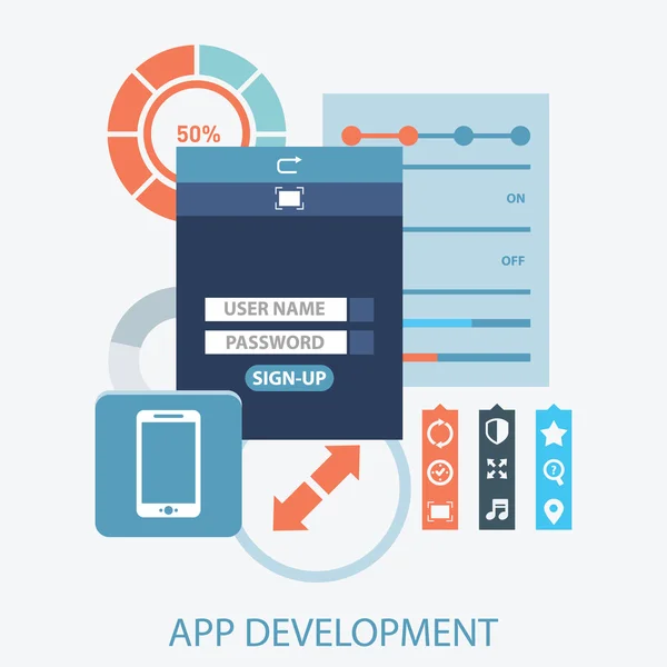 Concept de développement d'applications — Image vectorielle