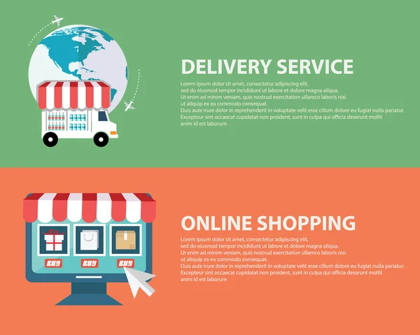 Concepto de compras online — Vector de stock